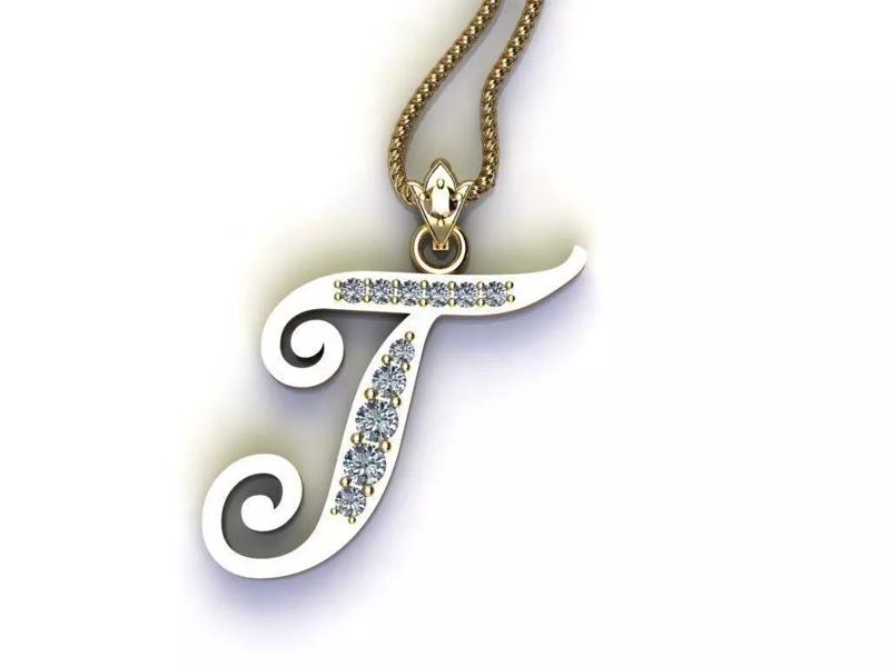 Fancy Font Style Pendant T