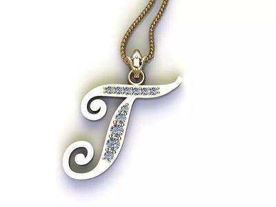 Fancy Font Style Pendant T