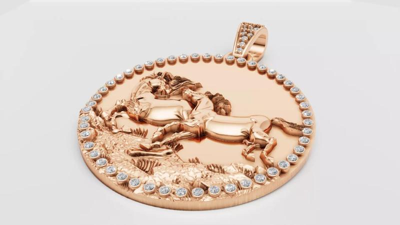 ROUND GOLD HOURS PENDANT