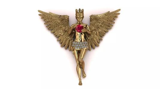 Angel Pendant Jewelry model - The Guardians Heart for Her