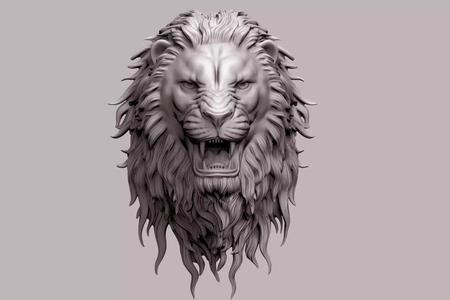 angry lion 3d pendant