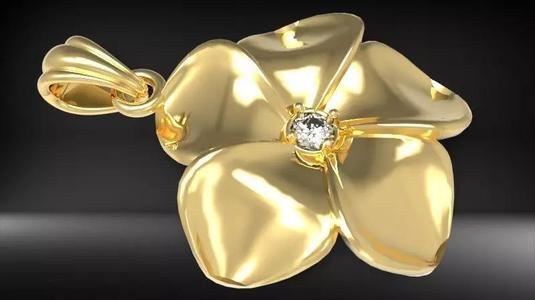 Beautiful Diamond Hawaiian  Plumeria Pendant Jewelry