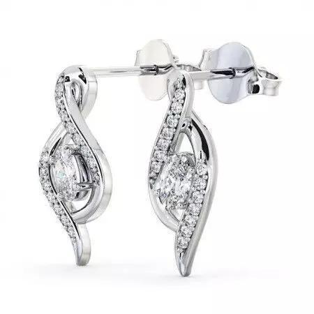 stl file pair of diamond earrings gold