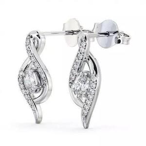 stl file pair of diamond earrings gold