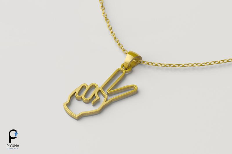Victory Hand symbol Pendant 061