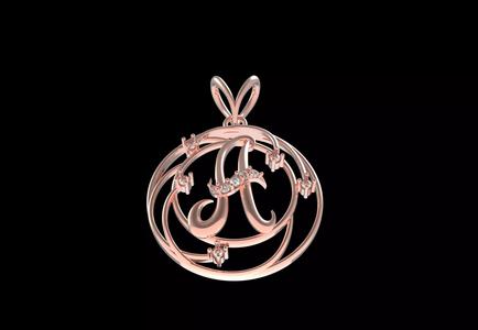 Alphabet A Diamond Pendant