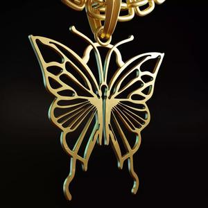 Butterfly Stylized Pendant Amulet Necklace Design