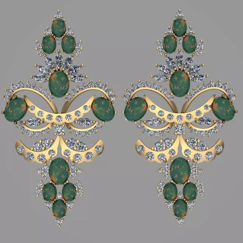 Diamond Earring Jewellery for Women 3D print model