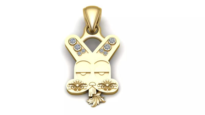BUNNY FACE PENDANT 3D PRINTABLE MODEL