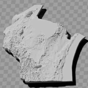 Wisconsin USA terrain relief map collection
