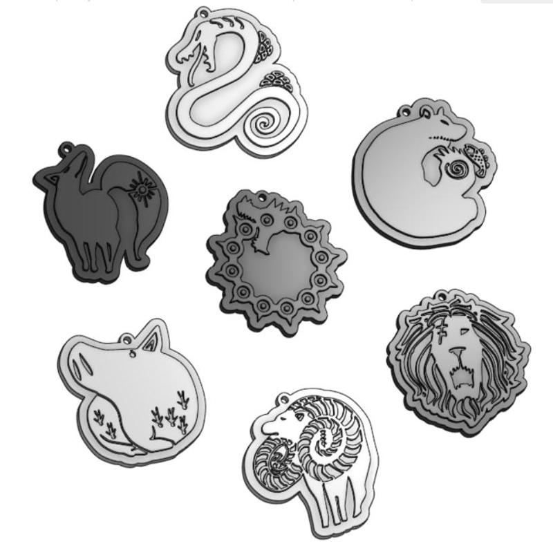 Seven Deadly Sins Tattoo Keychains