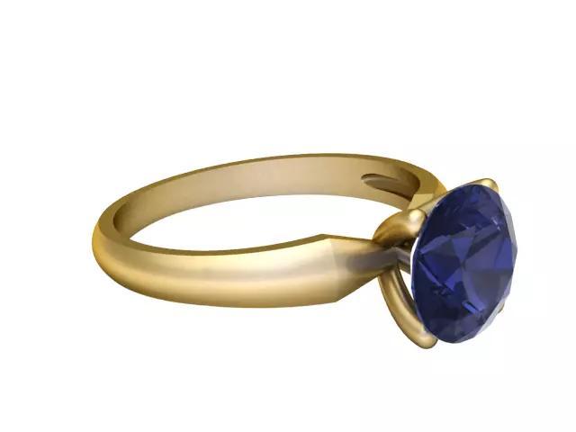 BLUE SAPPHIRE RING 3D PRINTABLE MODEL