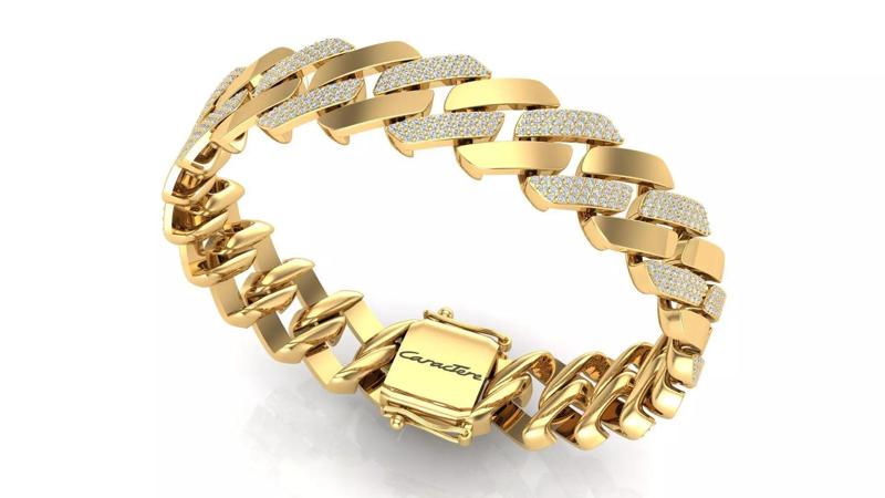 Cuban Link Bracelet With Stones