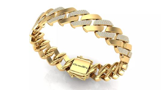 Cuban Link Bracelet With Stones