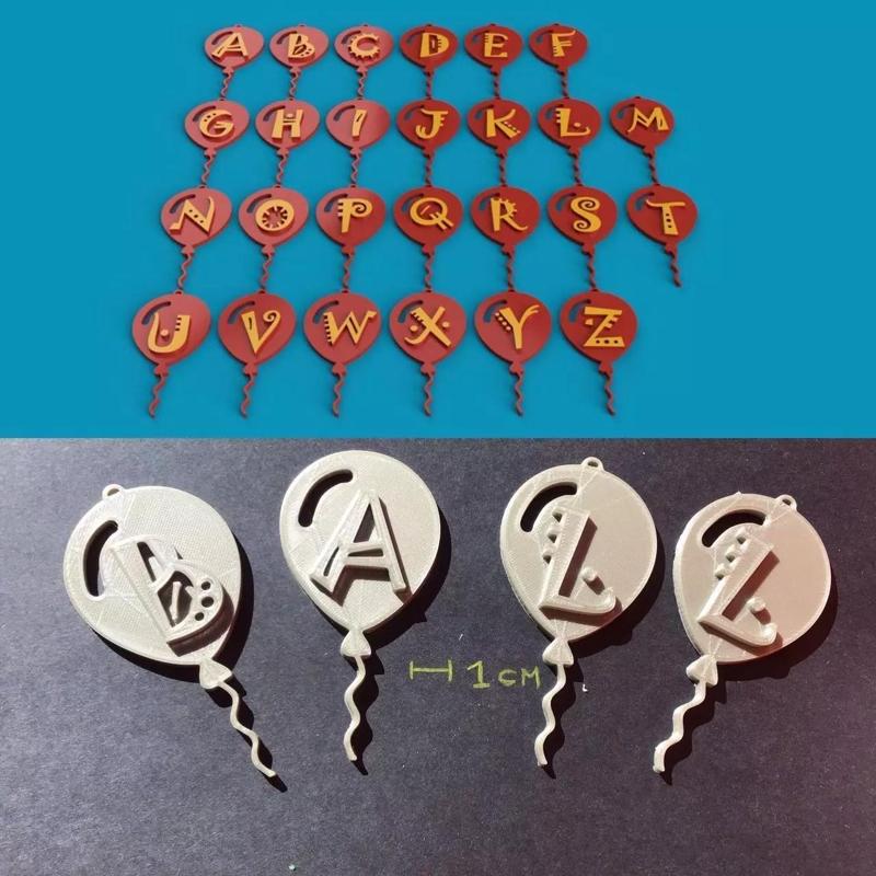 BALLONS  3d letters STL file