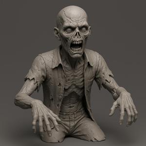Zombie STL File – Creepy Horror Figurine