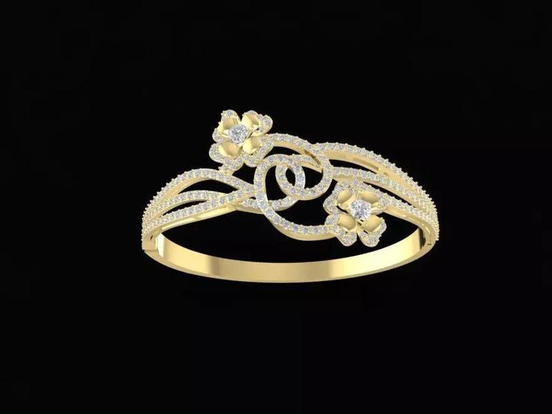 Elegant Floral Pattern Diamond Ring for Women  1209