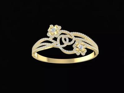 Elegant Floral Pattern Diamond Ring for Women  1209