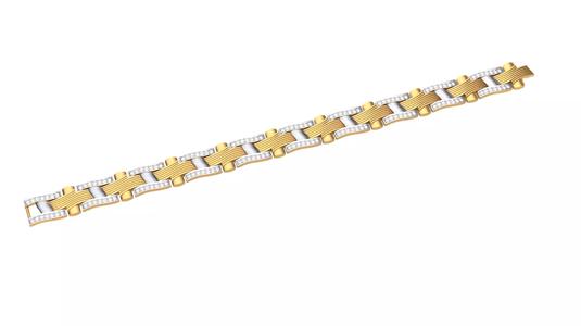 3D Printable Jewelry design of Bracelet with diamonds