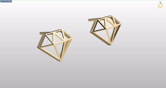geometric diamond shaped stud earrings