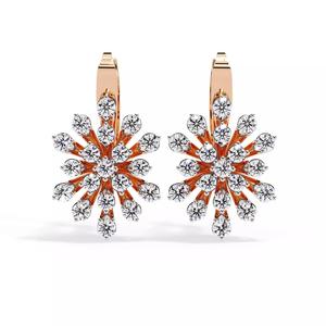 Diamond Huggies Earrings 360 animation renders 3dm stl details