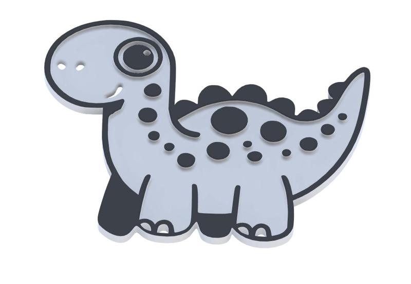 Dinosaur Mural for Children - 3D Wall Decoration (150mm x 125mm x 4mm)