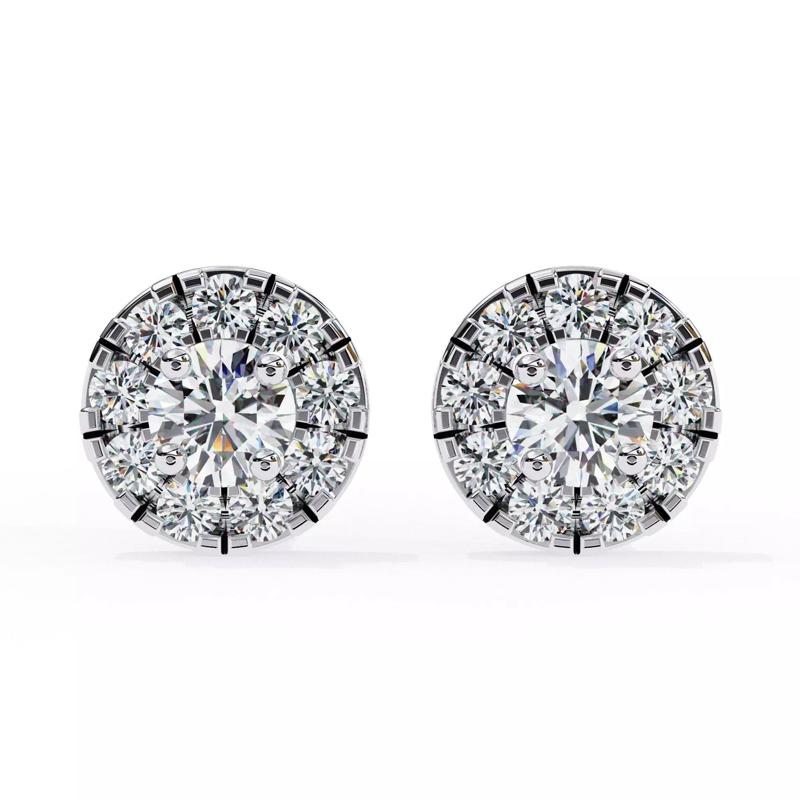 Diamond Studs Earrings 360 animation renders 3dm stl details
