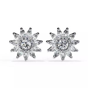 Diamond Studs Earrings 360 animation renders 3dm stl details
