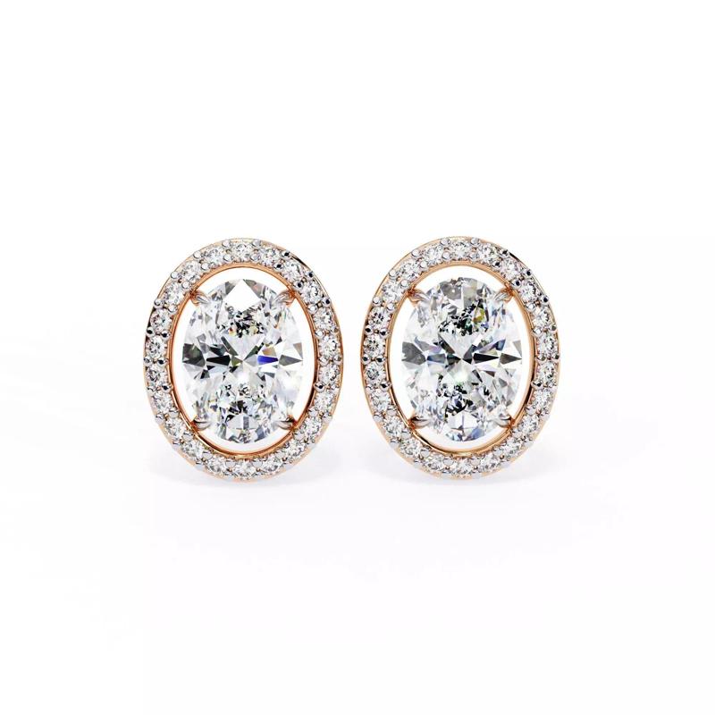 Diamond Studs Earrings 360 animation renders 3dm stl details