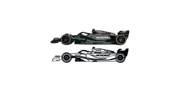 Mercedes Petronas W14 F1 23 silhouette