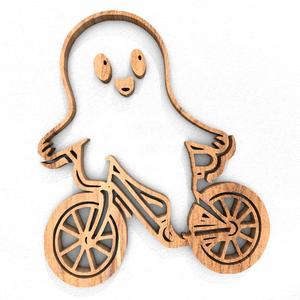 A ghost on bicycle home decor wall art