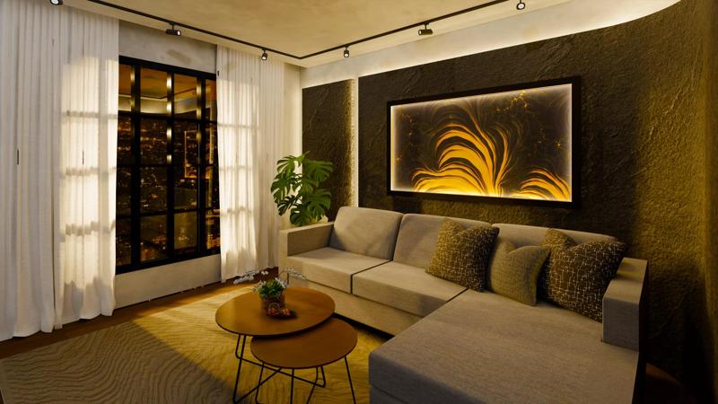 Industrial Contemporary Small Living Room