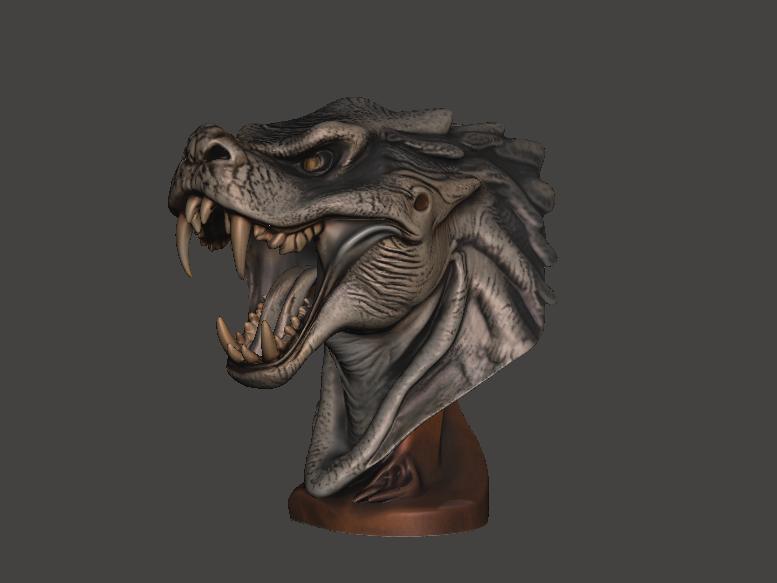 Enigmatic Dragon Bust Two Worlds K009 Gift Bust Figure Unique & Detailed 3D Print Model