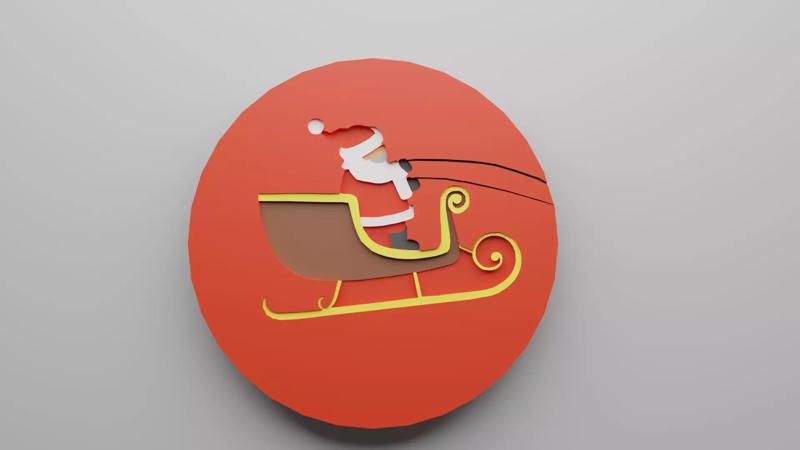 Santa Claus in Sleigh Coaster