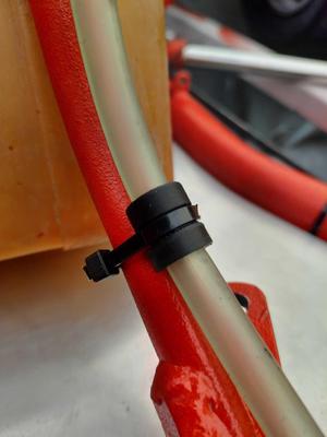 3D printed karting Fuel Line holder