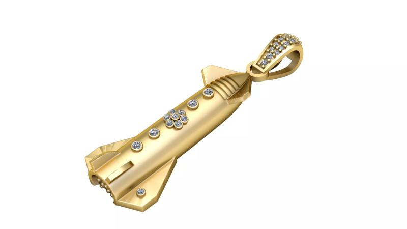 ROCKET PENDANT 3D PRINTABLE MODEL