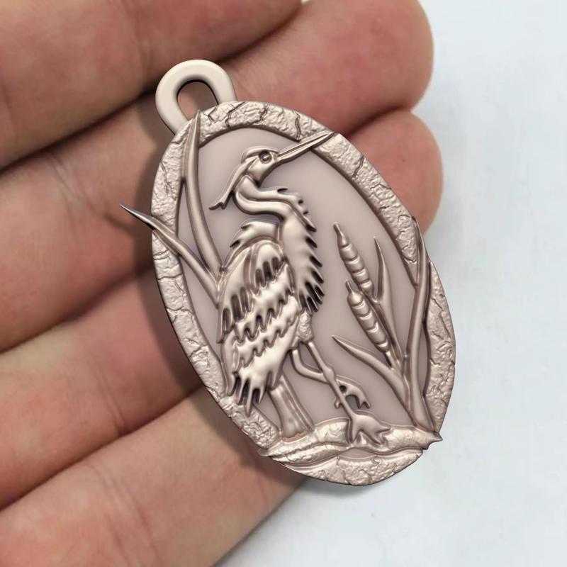 Egret bird Pendant STL