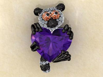 Lemur Heart Stone Charms Pendant