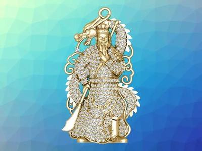 Guan Yu pendant - Guanyu pendant - Mens pendant - N858