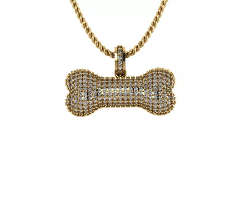 Dog Bone Diamond Pendants
