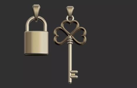 Key and Lock Pendant