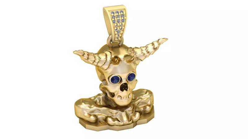 HORROR SKULL FACE PENDANT 3D PRINTABLE MODEL