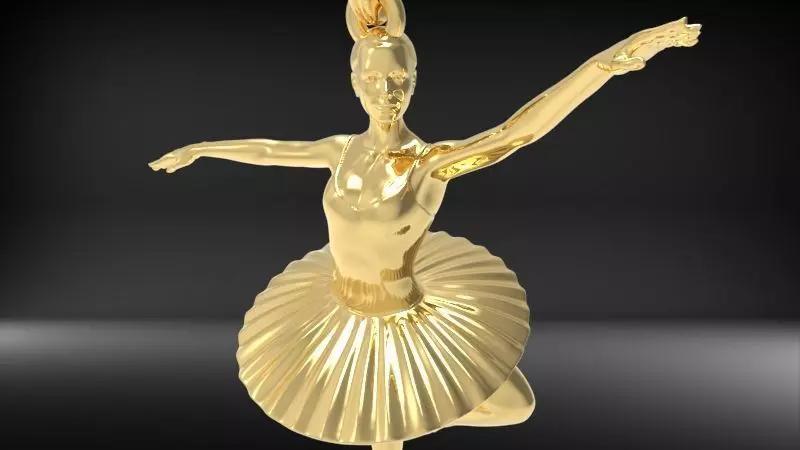 GRACEFUL BALLERINA POSE PENDANT NECKLACE JEWELRY