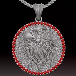Eagle Head Pendant Sculpture jewelry gold necklace