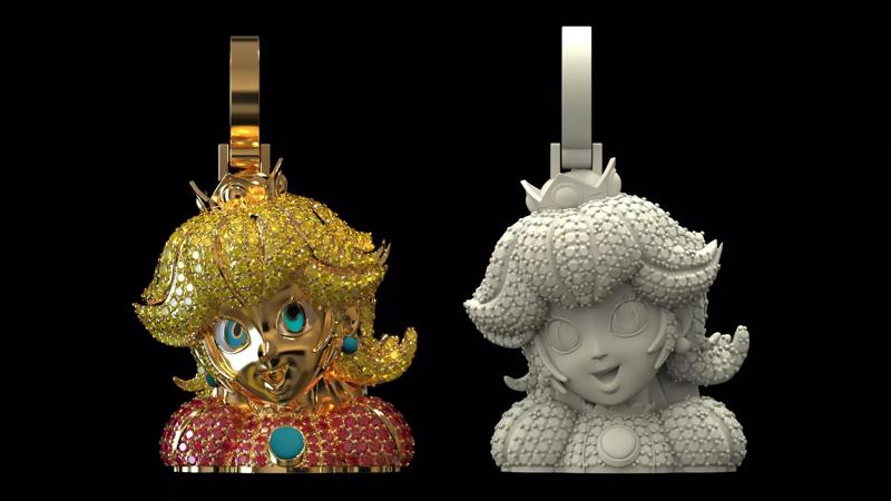 Princess Peach Pendant - 3D Jewelry Print Model