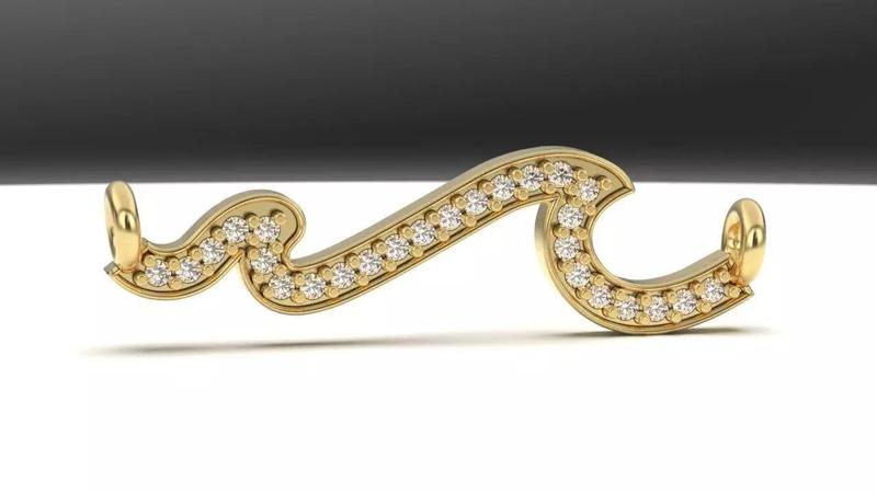 wave diamond necklace