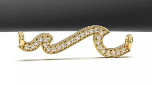 wave diamond necklace