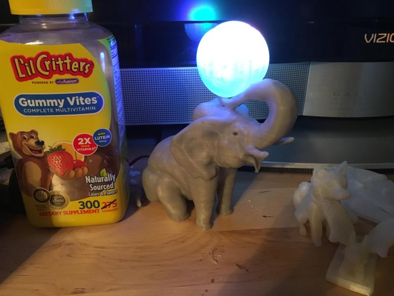 Elephant with Circus Ball Lamp
