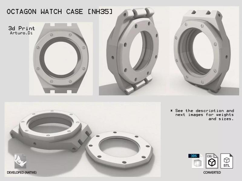 Octagon watch case for NH35