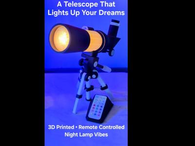 Telescope Night Light Lamp with Moon & Sun Lithos
